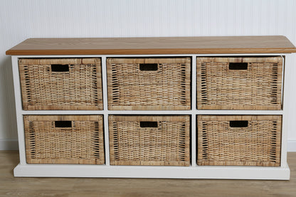 Coastal 6 Drawer Storage Horizontal