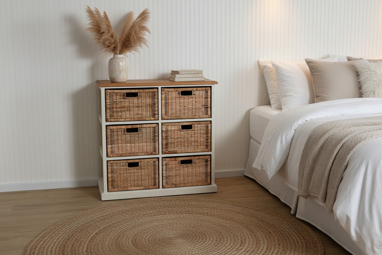 Coastal 6 Drawer Storage Vertical