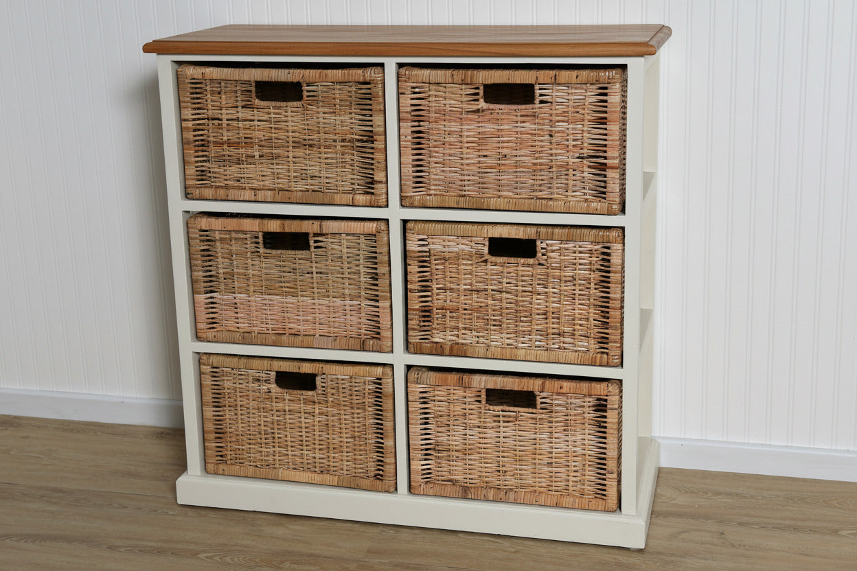 Coastal 6 Drawer Storage Vertical