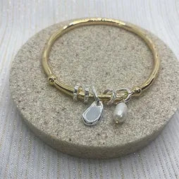 Charm Bangle Gold and Silver