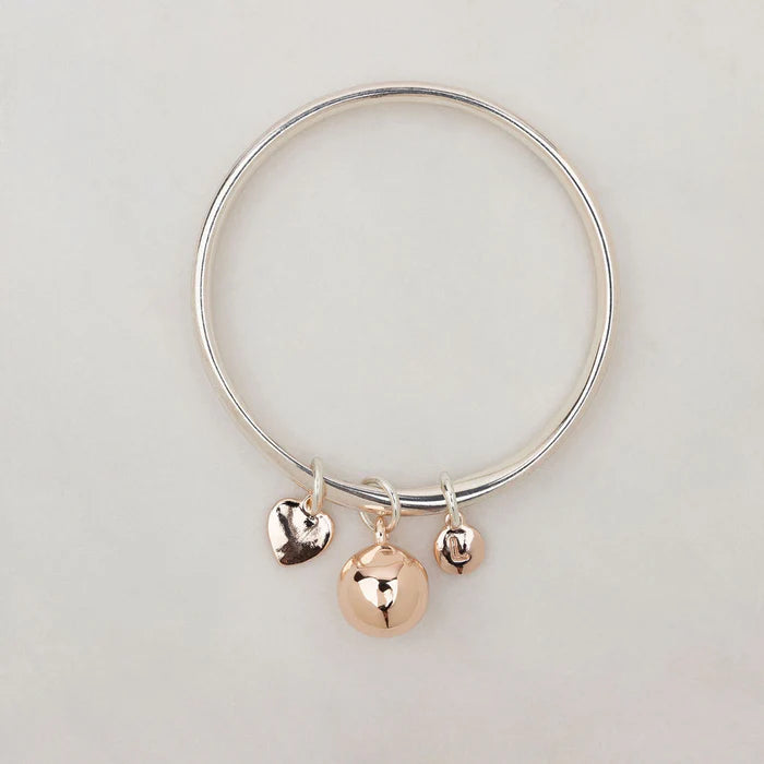 Ball Bangle- Silver/ Rose Gold