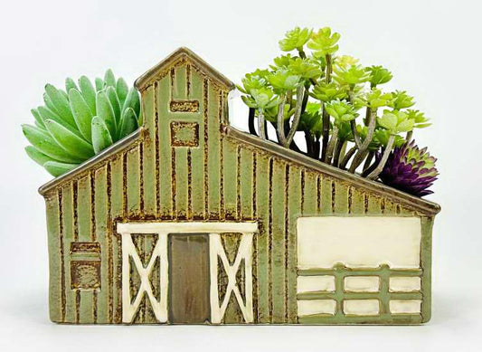 Barn House Planter-Green