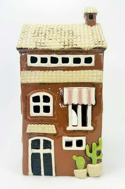 Brown Cactus Tealight House