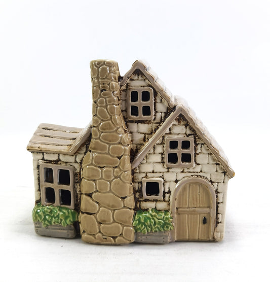 Cream Stone Cottage Tealight House