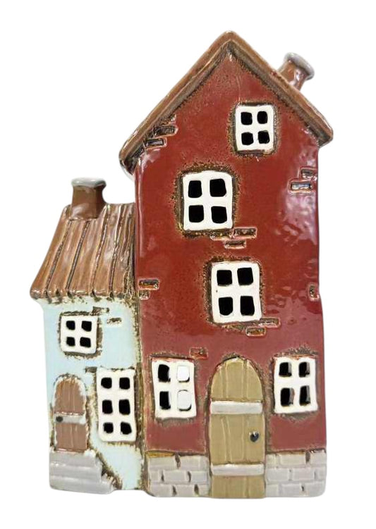 Blue and Red Tealight House