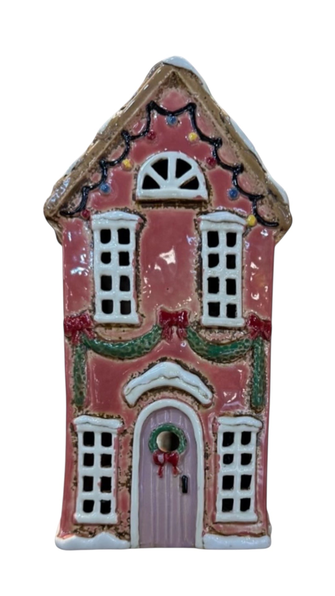 Xmas Tealight House-Pink