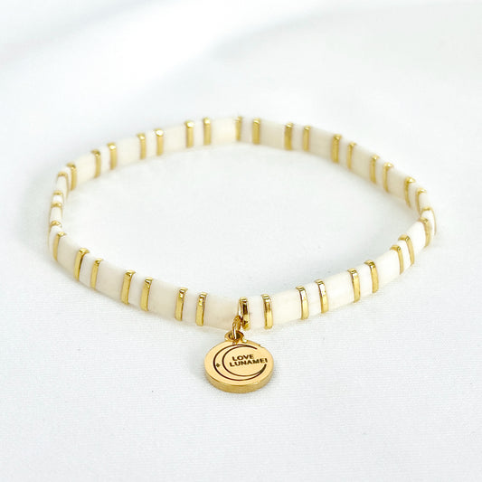 Love Bracelet- Off White and Gold
