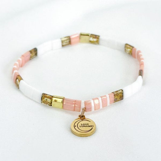 Love Bracelet-Pink. White and Natural