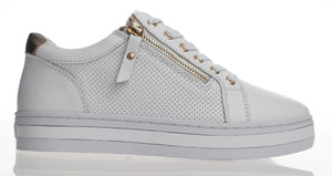 Alfie and Evie Pinny Sneaker-White/ Gold