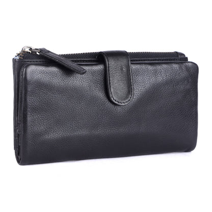 Rugged Hide Veronica Wallet- Black
