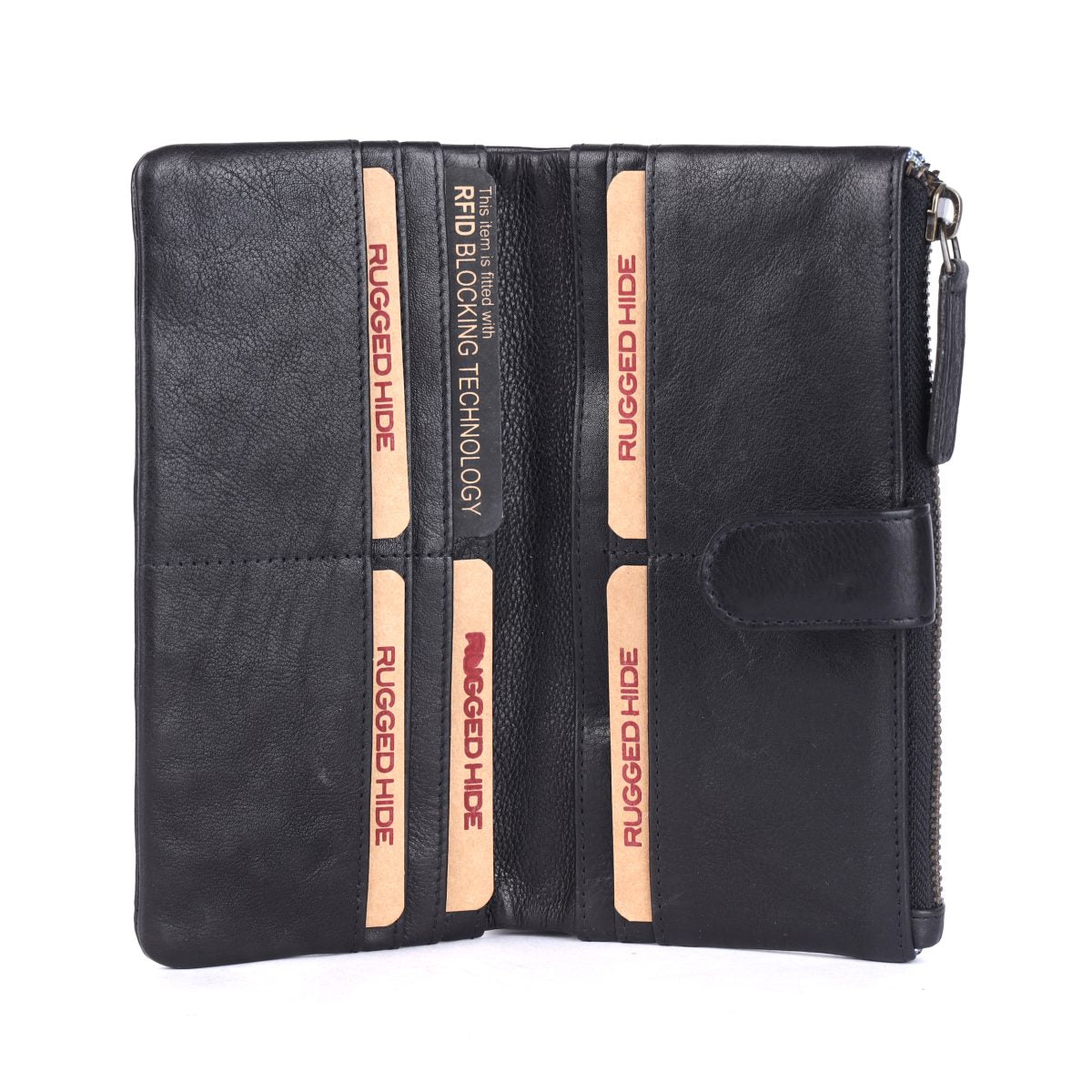 Rugged Hide Veronica Wallet- Black