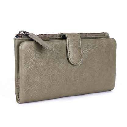 Rugged Hide Veronica Wallet-Olive