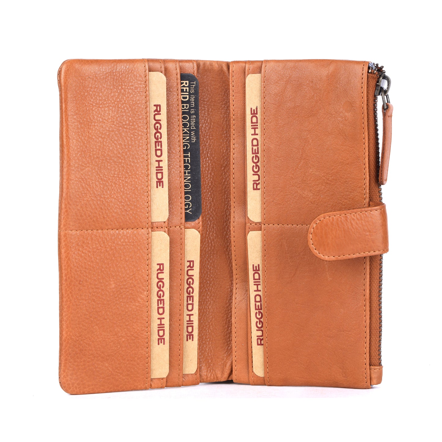 Rugged Hide Veronica Wallet-Tan