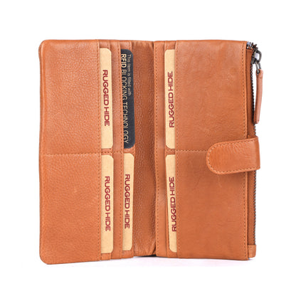 Rugged Hide Veronica Wallet-Tan