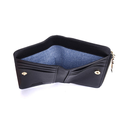 Rugged Hide Mia Wallet-Black
