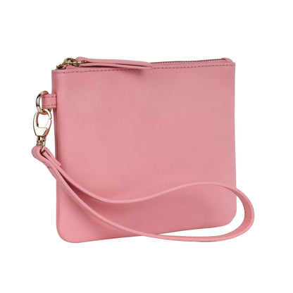 Rugged Hide Carlota Clutch -Blush
