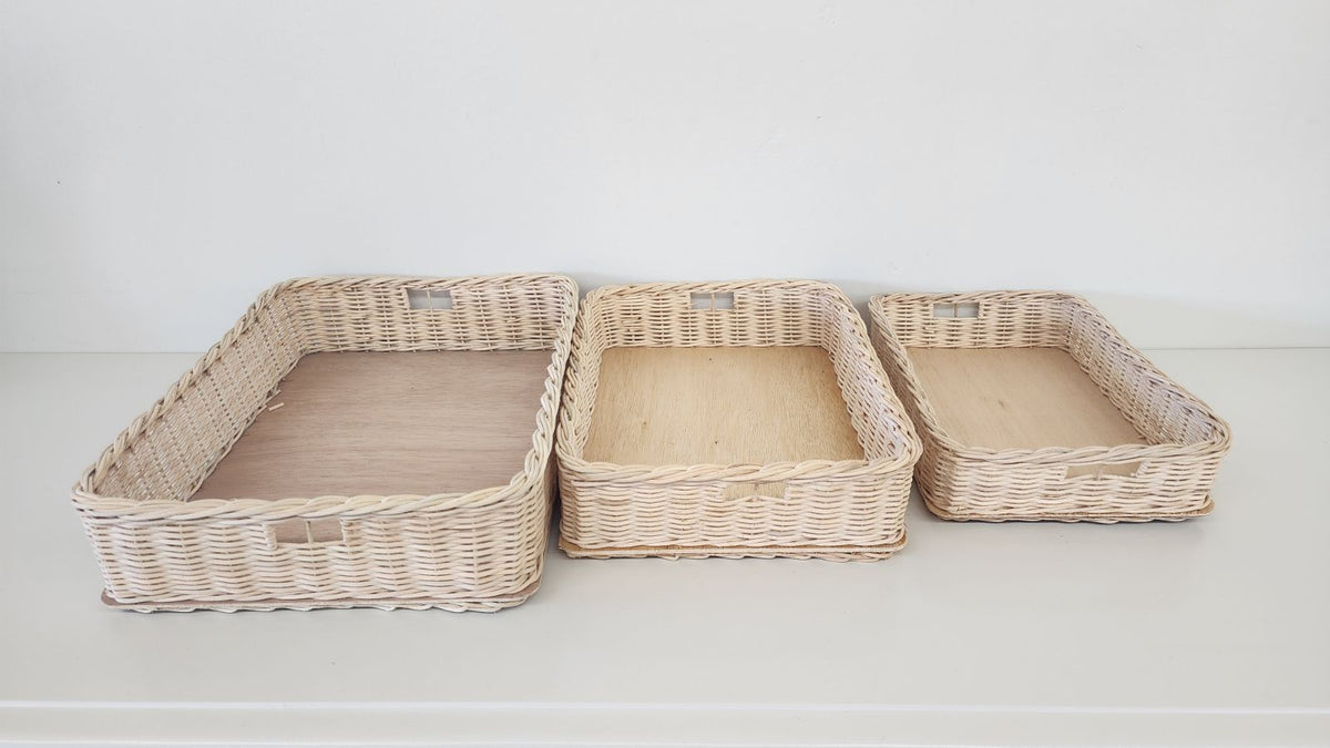 Rattan Rectangle Slip Basket Set/3