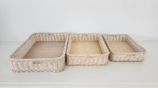 Rattan Rectangle Slip Basket Set/3