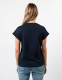 Stella and Gemma Cuff Sleeve Tee- Navy