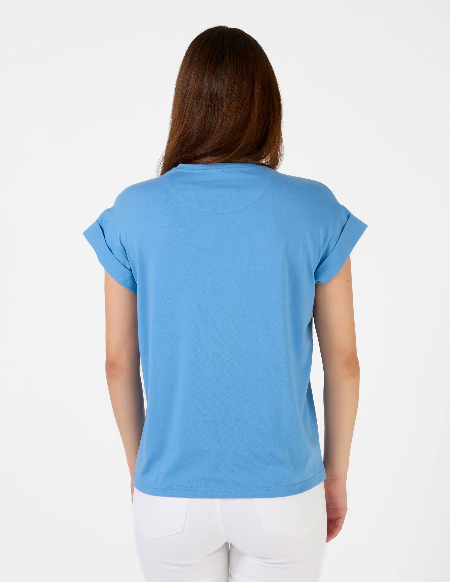 Stella and Gemma Cuff Tee- Sky