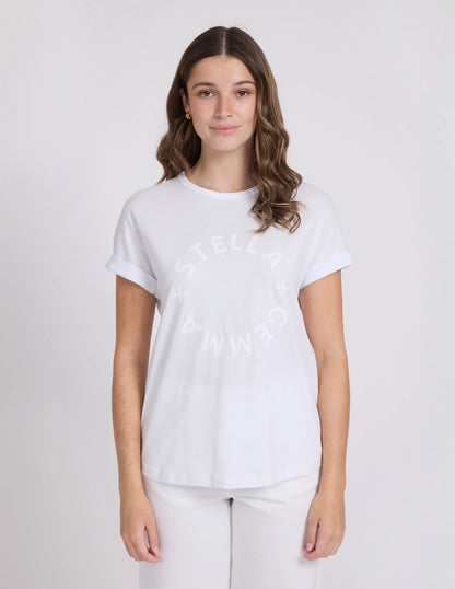Stella and Gemma Soho Cuff Tee-White Rotation