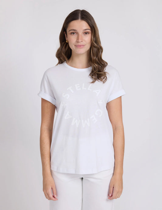 Stella and Gemma Soho Cuff Tee-White Rotation