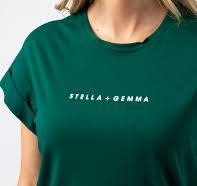 Stella and Gemma Cuff Tee- Pine