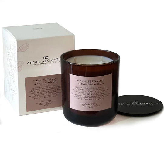 Angel Aromatics Warm Bergamont and Sandalwood Candle