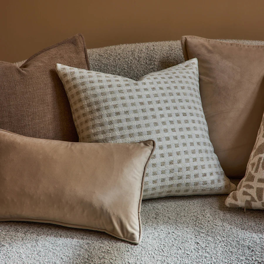 Checkers Cushion Cover- Beige