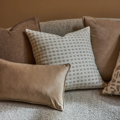 Checkers Cushion Cover- Beige