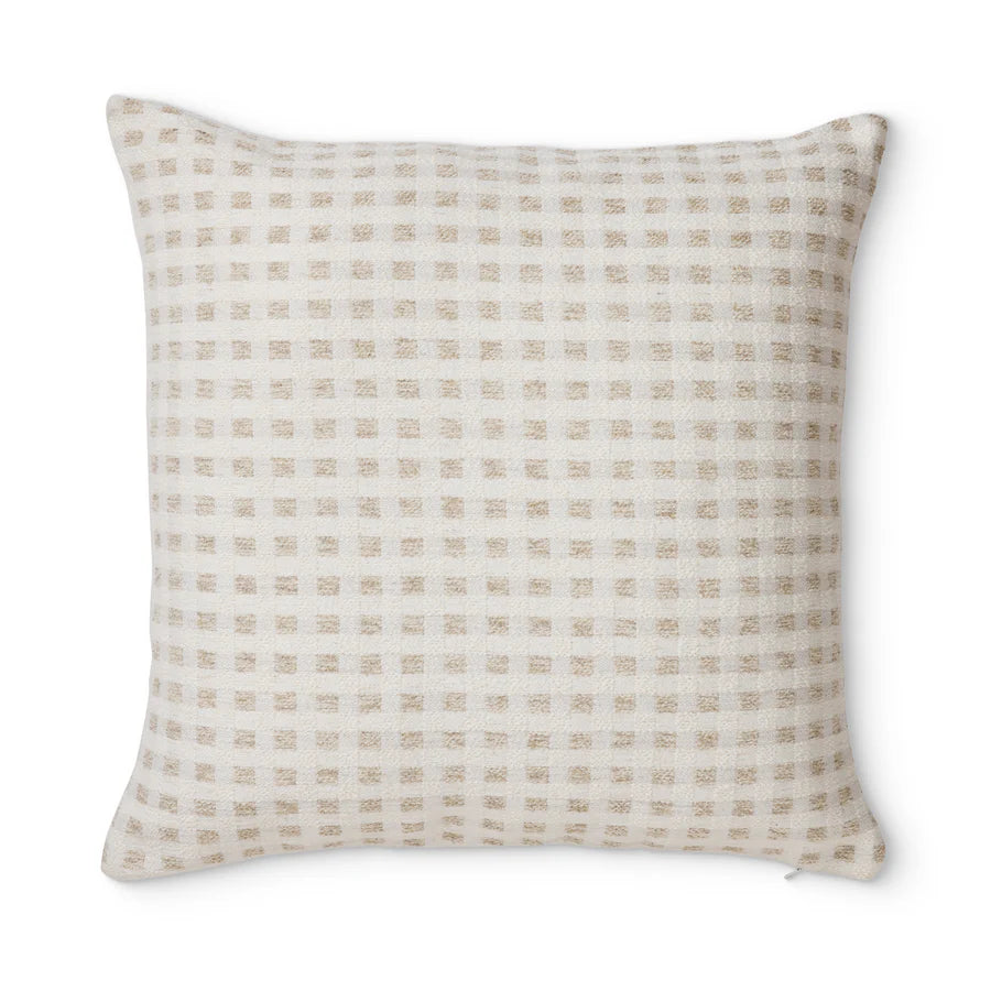 Checkers Cushion Cover- Beige