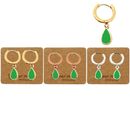 Earrings Enamel Teardrop- Green