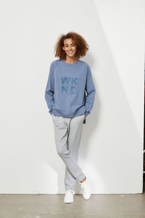 Tirelli WKND Stitched Sweat- Faded Blue