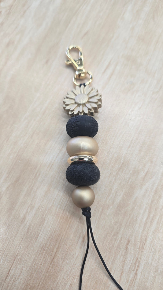 Beaded Hanging Keyring-Almost All Gold