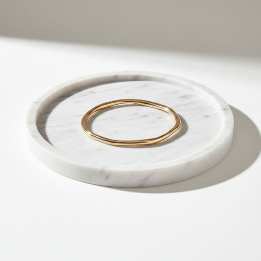 Simple Irregular Shape Gold Bangle