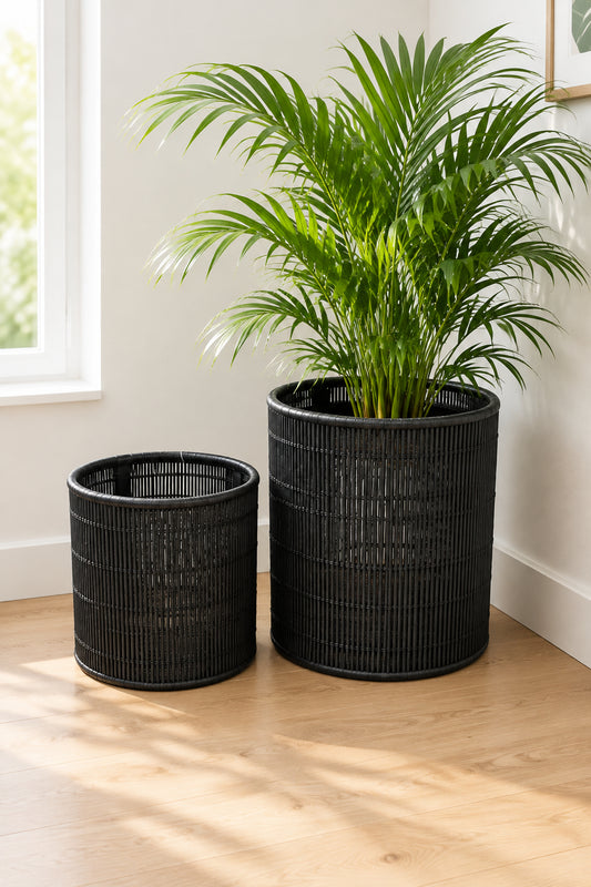 Rattan Planter- Black