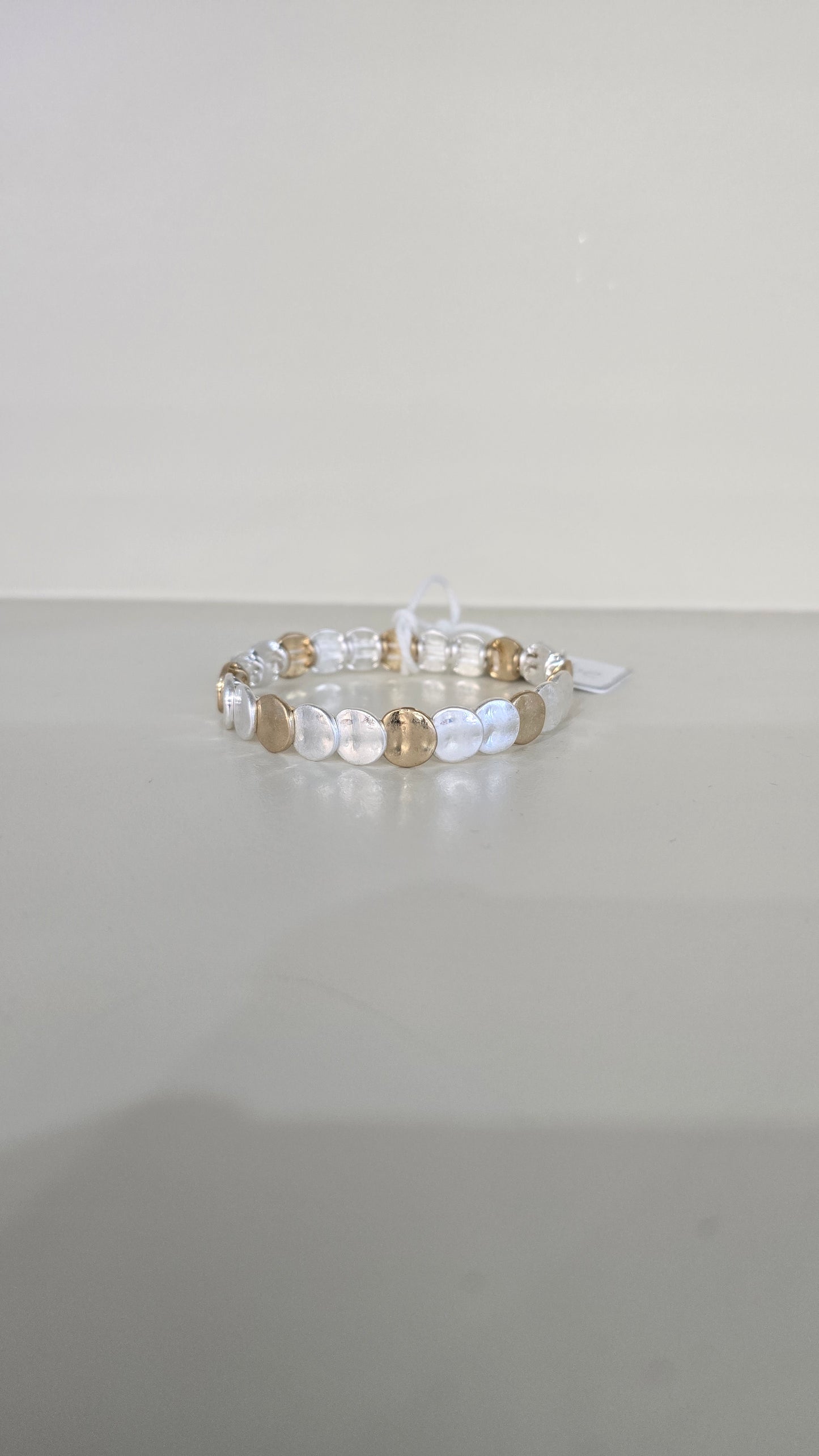 Bracelet Two Tone Stretchy Disc