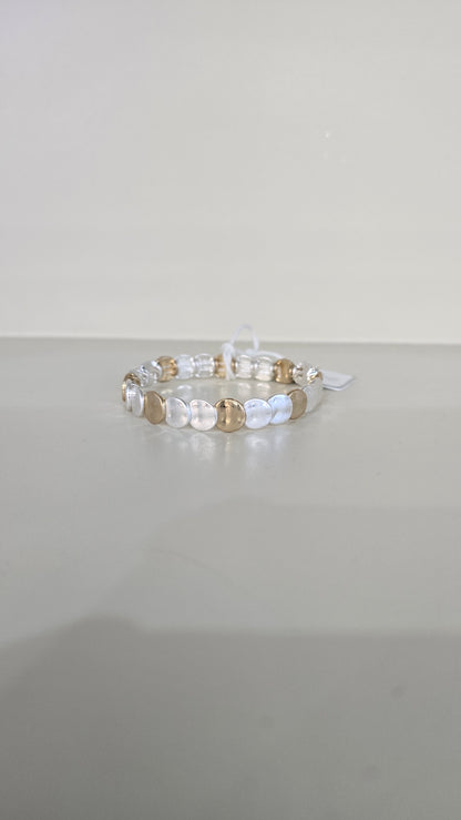 Bracelet Two Tone Stretchy Disc