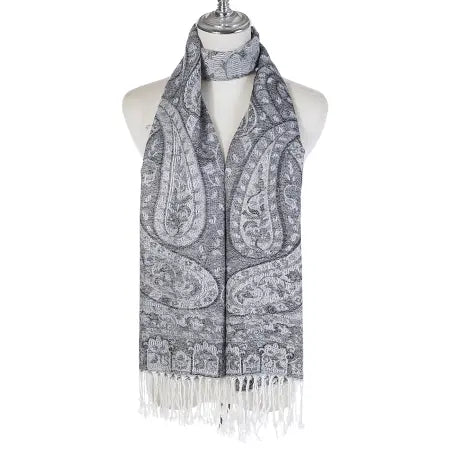 Scarf-Grey Paisley