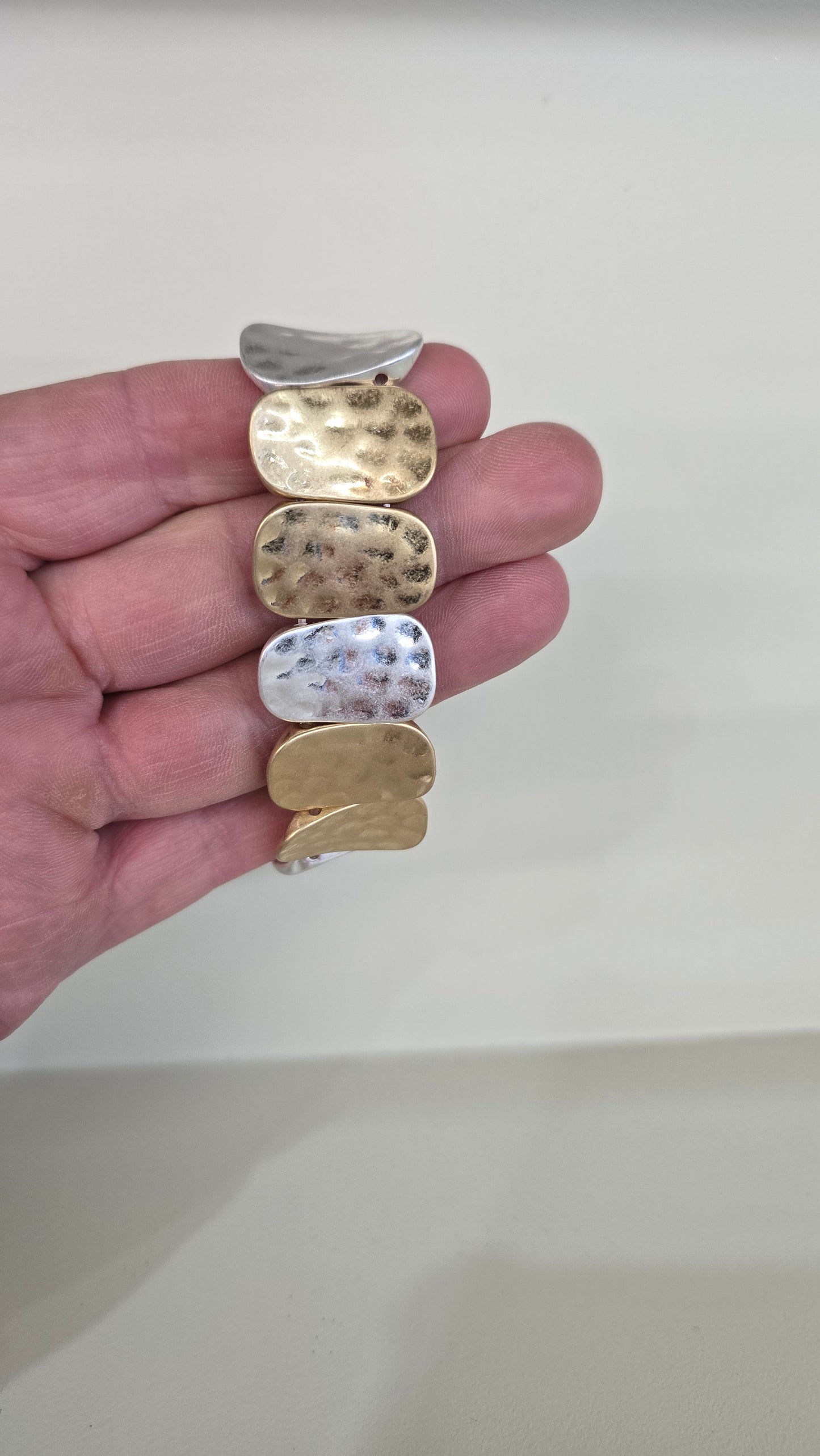 Bracelet Stretchy Oval Gold/Silver