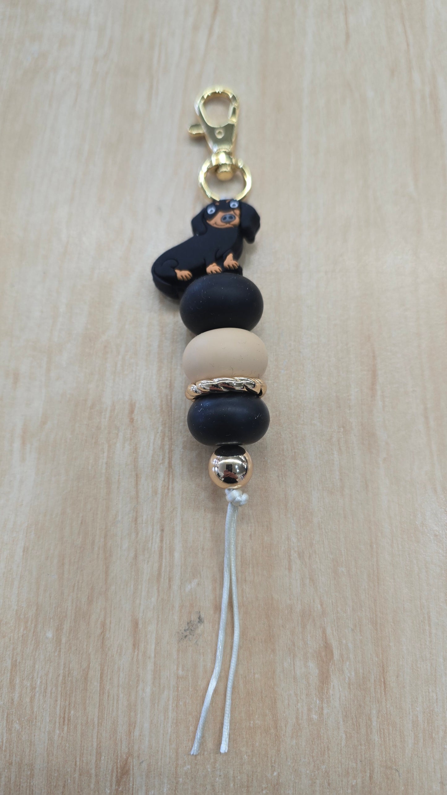 Hanging Beaded Keyring- The Black Dashy