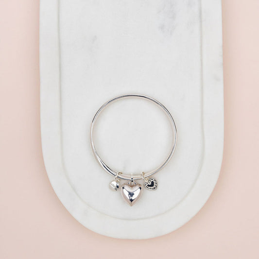 Silver Hearts Bangle