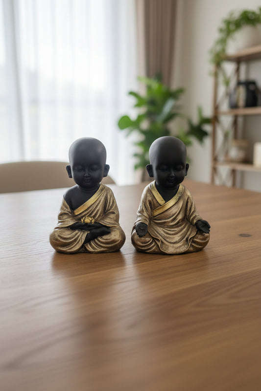 Black and Gold Budha Pair