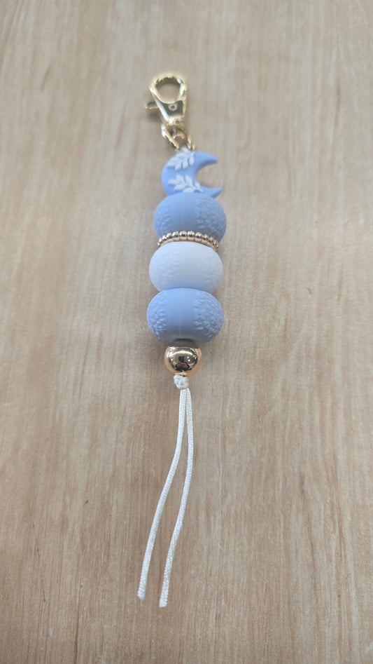 Hanging Beaded Keyring-Blue Moon