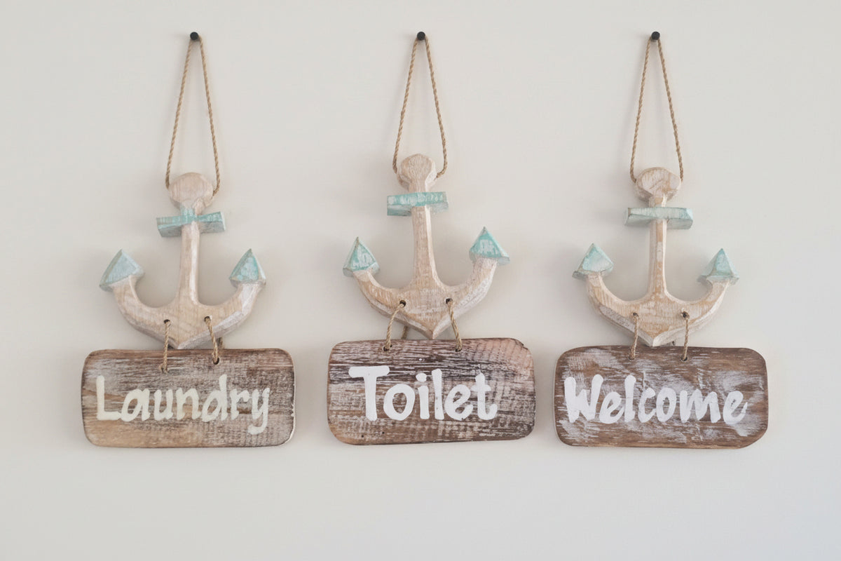 Wooden Anchor Sign Set