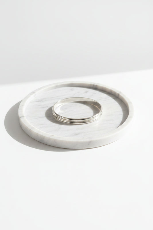 Silver Grooved Bangle