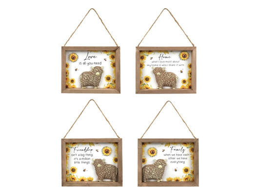Highland Cow and Sunflower Plaque