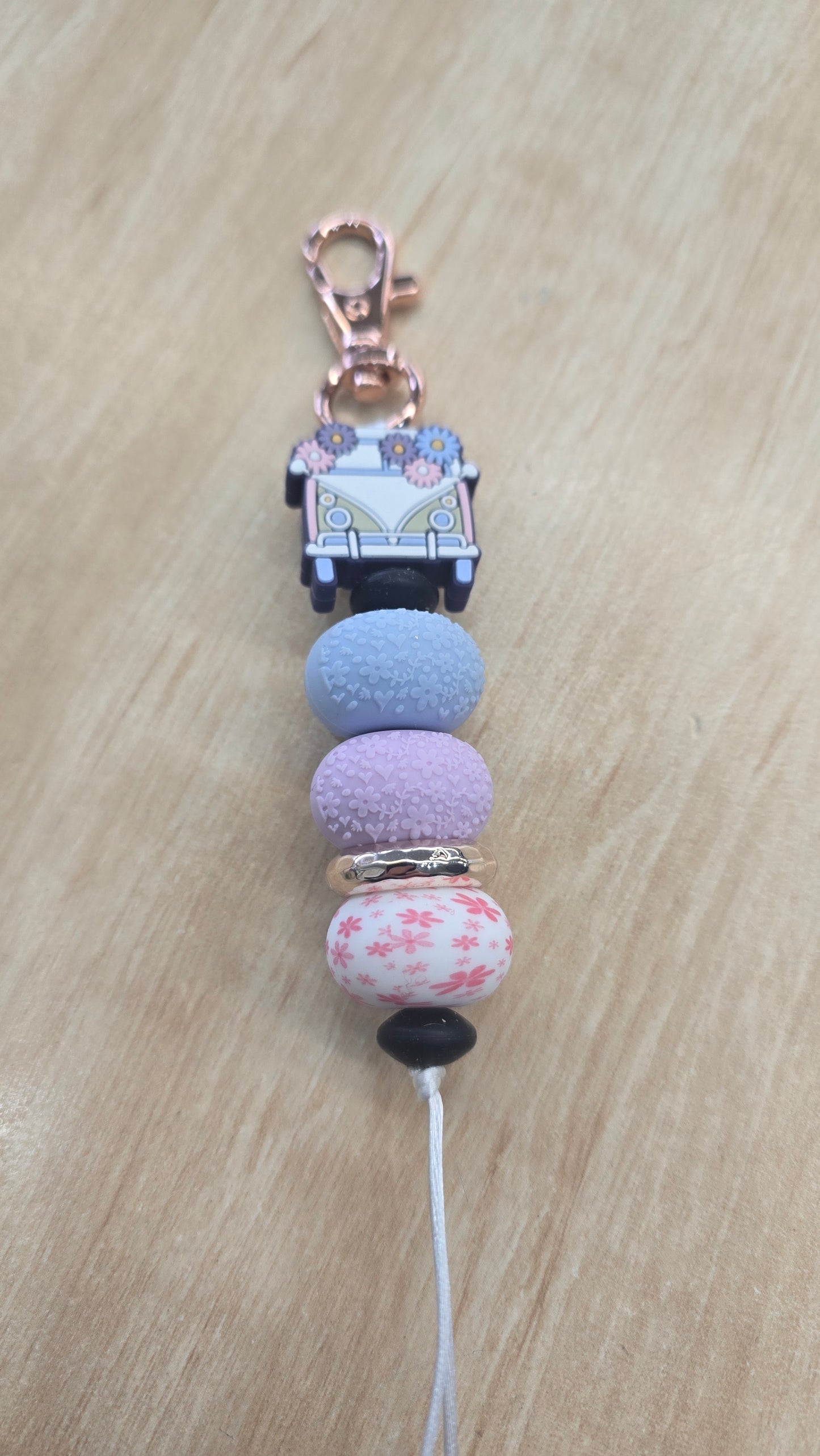 Beaded Hanging Keyring-Hippy