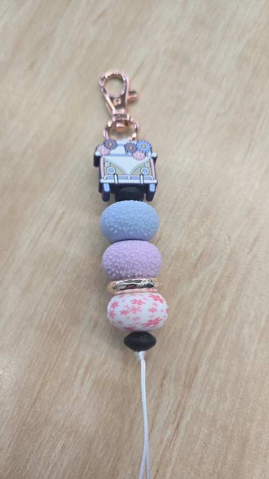 Beaded Hanging Keyring-Hippy