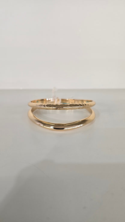 Bracelet Dual Line Hammered- Gold